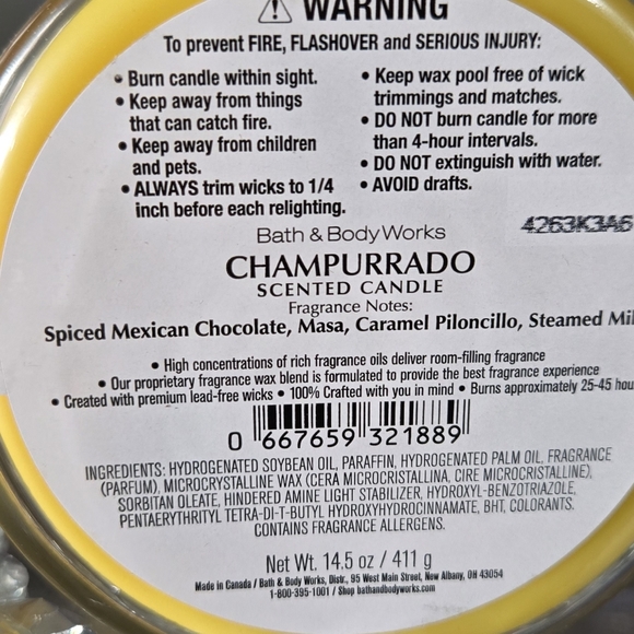 Feliz Navidad CHAMPURRADO Bath & Body Works Candle - Picture 2 of 6